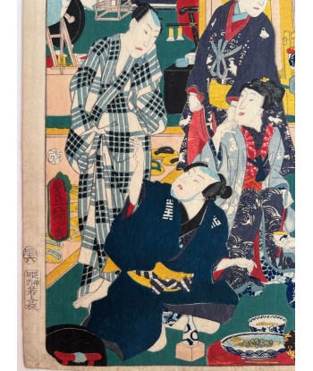 Estampe Japonaise de Kunisada | Les frères Soga - Syllabe Ru basket pas cher