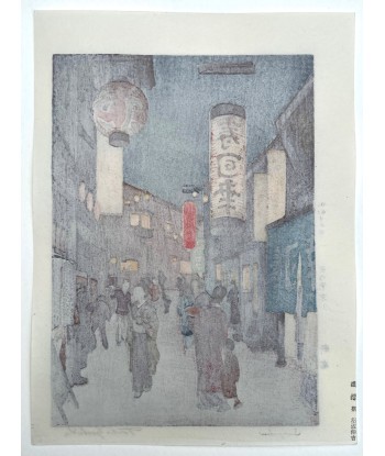 Estampe Japonaise de Yoshida Toshi | Tokyo, le quartier de Shinjuku la nuit ou a consommer sur place