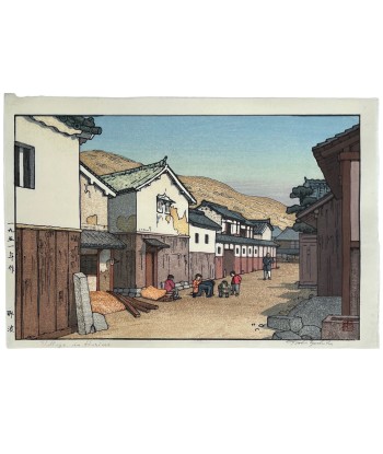 Estampe Japonaise de Yoshida Toshi | Village à Harima l'évolution des habitudes 