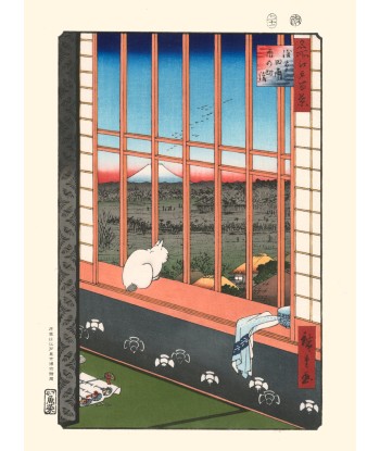 Chat à la fenêtre de Hiroshige | Reproduction Fine Art le concept de la Pate a emporter 