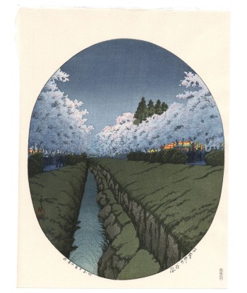 Estampe Japonaise de Hasui Kawase | Cerisiers de nuit à Koganei en ligne