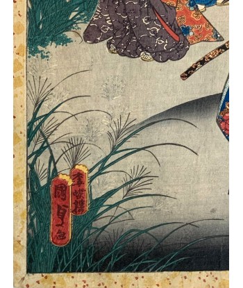 Estampe Japonaise de Kunisada II | Tempête à l'automne pas cher chine