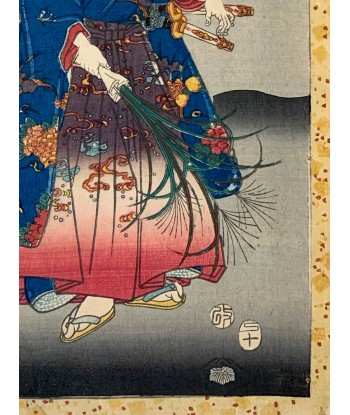 Estampe Japonaise de Kunisada II | Tempête à l'automne pas cher chine