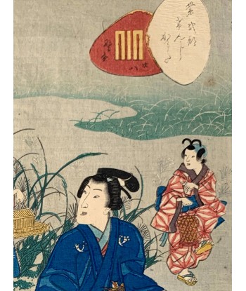 Estampe Japonaise de Kunisada II | Tempête à l'automne pas cher chine