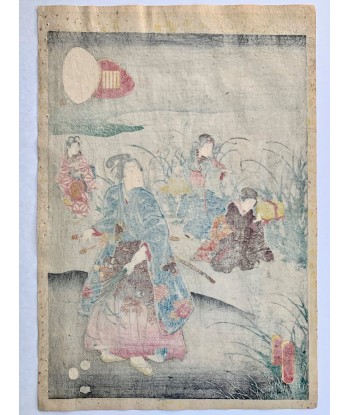 Estampe Japonaise de Kunisada II | Tempête à l'automne pas cher chine