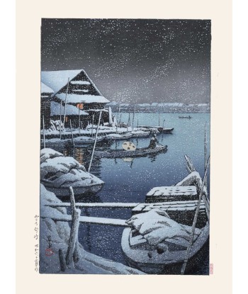 Neige à Mukojima de Hasui Kawase | Reproduction Fine Art l'achat 