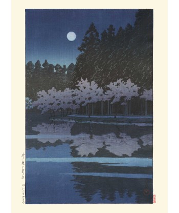 Nuit de printemps à Inokashira de Hasui Kawase | Reproduction Fine Art offre 