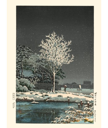 Neige sur la rivière Sumida de Koitsu | Reproduction Fine Art Pour