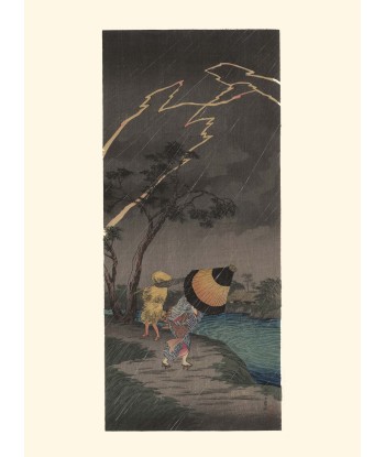 Orage à Tateichi de Shotei | Reproduction Fine Art hantent personnes