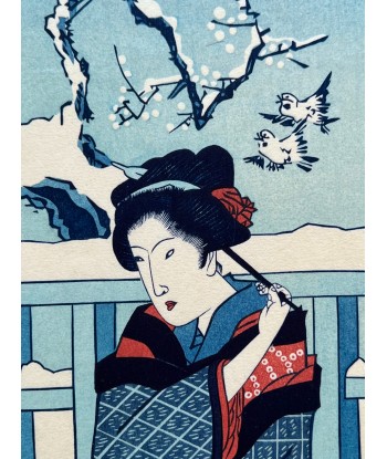 Estampe Japonaise de Toyokuni I Utagawa | Lendemain de Neige des créatures d'habitude