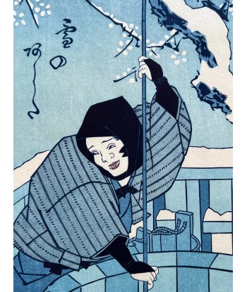 Estampe Japonaise de Toyokuni I Utagawa | Lendemain de Neige des créatures d'habitude