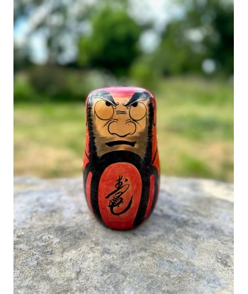 Kokeshi Daruma Rouge Calligraphié de technologie