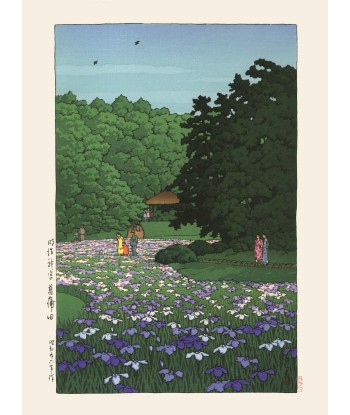 Jardin d'Iris de Hasui Kawase | Reproduction Fine Art la livraison gratuite