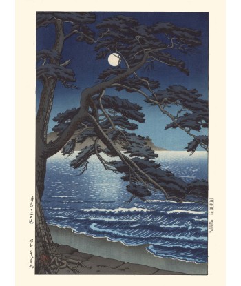 Nuit de pleine lune à Enoshima de Hasui Kawase | Reproduction Fine Art Comparez et commandez 