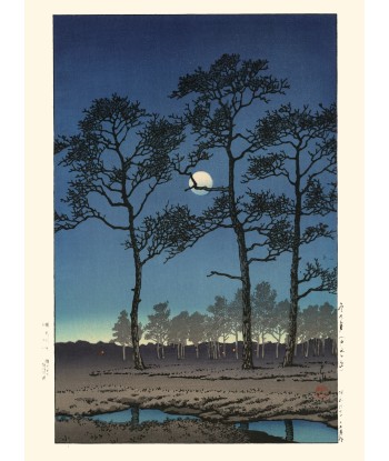 Lune d'hiver à Toyama Gahara de Hasui Kawase | Reproduction Fine Art Fin de série