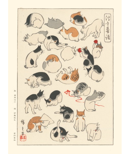 Postures de Chats de Hiroshige | Reproduction Fine Art l'achat 