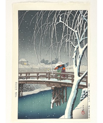 Estampe Japonaise de Hasui Kawase | Soir de Neige à Edogawa 2 - 3 jours ouvrés.