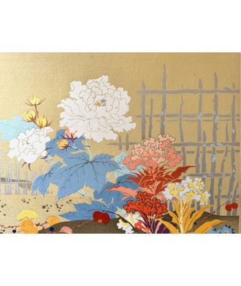 Estampe Japonaise Ecole Kano | Jardin d'Automne Amélioration de cerveau avec