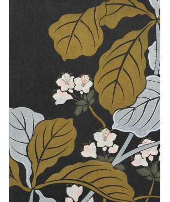 Estampe Japonaise Ecole Rinpa | Feuilles argent et or pas cher 