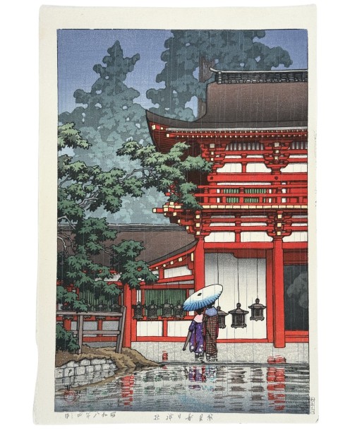 Estampe Japonaise de Hasui Kawase | Pluie au temple Kasuga à Nara Economisez 