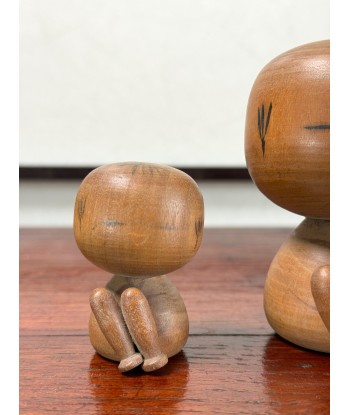 Couple de Poupées Kokeshi Créative Vintage | Kokeshi Assises Amélioration de cerveau avec