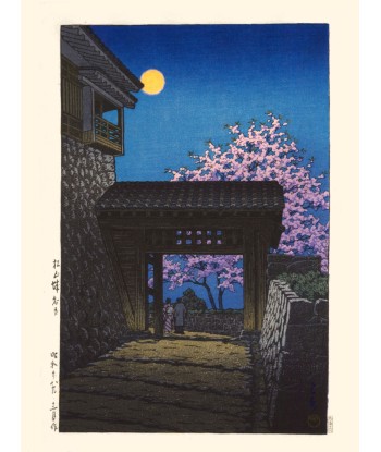 Pleine lune au chateau de Matsuyama de Hasui Kawase | Reproduction Fine Art des créatures d'habitude