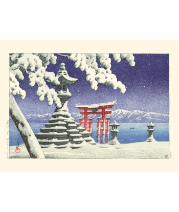 Neige à Miyajima de Hasui Kawase | Reproduction Fine Art les ctes