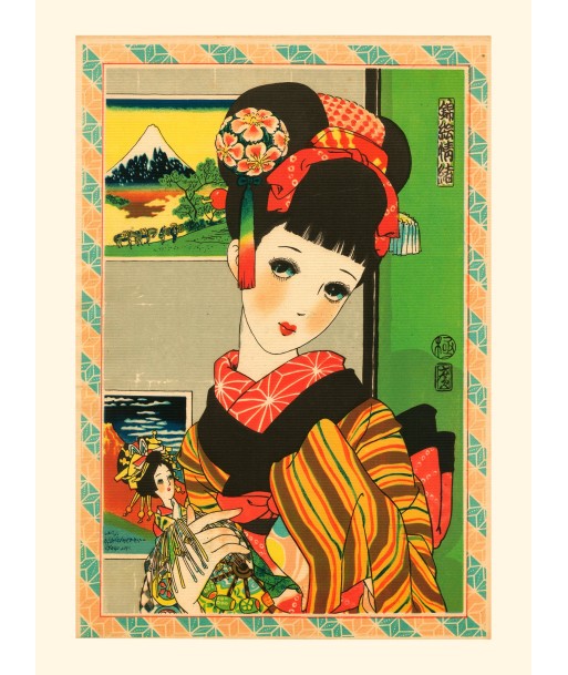 Jeune fille à la poupée de Junichi Nakahara |  Reproduction Fine Art d'Europe débarque