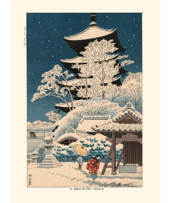 Neige au temple Toji de Takeji Asano | Reproduction Fine Art meilleur choix