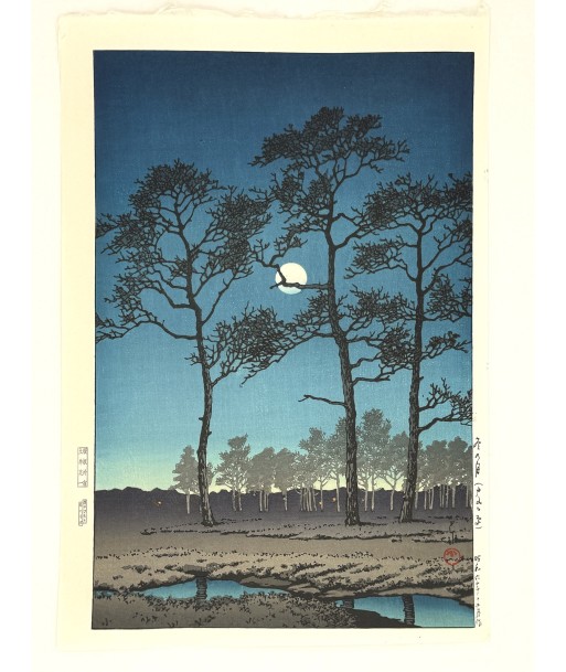 Estampe Japonaise de Kawase Hasui | Lune d'hiver à Toyama Gahara livraison gratuite