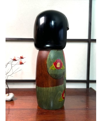 Kokeshi Créative Vintage de Kunio Miyagawa | Camélia Rouge l'achat 