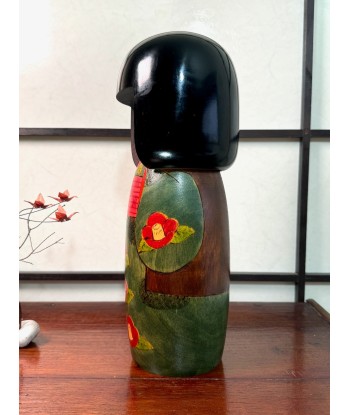 Kokeshi Créative Vintage de Kunio Miyagawa | Camélia Rouge l'achat 