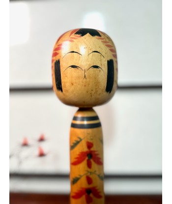 Kokeshi traditionnelle de Nagao Masayoshi | style Togatta - Chrysanthème 31 cm Véritable concentré