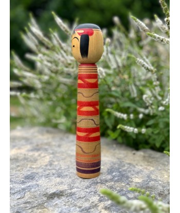 Kokeshi traditionnelle de Saito Hiromichi  | style - Tsuchiyu - Visage souriant Comparez et commandez 