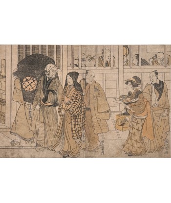 Estampe Japonaise de Toyokuni Utagawa | Série divertissement des acteurs, Marchande de gateaux sélection de produits