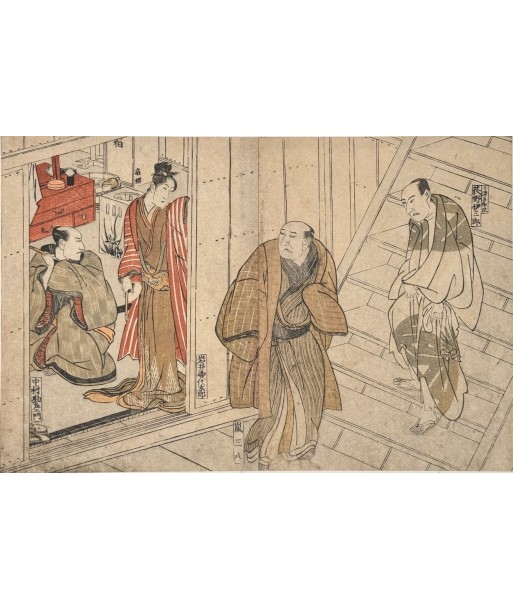 Estampe Japonaise de Toyokuni Utagawa | Série divertissement des acteurs, Préparatifs shop