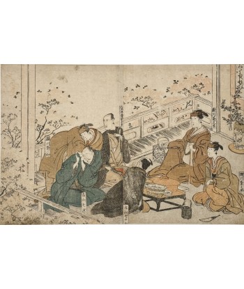 Estampe Japonaise de Toyokuni Utagawa | Série divertissement des acteurs, Cerisier en Fleurs de technologie