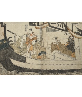 Estampe Japonaise de Toyokuni Utagawa | Série divertissement des acteurs, En bateau du meilleur 