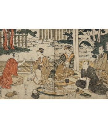 Estampe Japonaise de Toyokuni Utagawa | Série divertissement des acteurs, banquet en terrasse solde