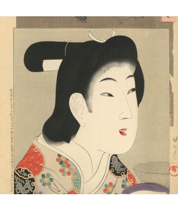 Estampe Japonaise Encadrée de Chikanobu | Portrait de Femme - Ere Kanbun suggérées chez