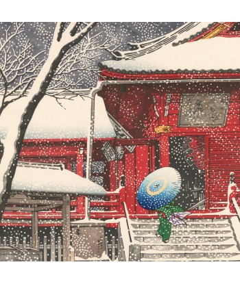 Neige au Kiyomizudo à Ueno, de Kawase Hasui | Reproduction Fine Art offre 