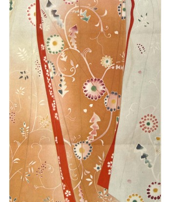 Estampe Japonaise de Yamakawa Shuho | Beauté en Kimono - Fleur - Lithographie brillant des détails fins