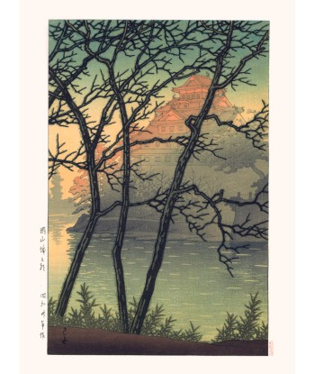 Matin au chateau d'Okayama de Hasui Kawase | Reproduction Fine Art prix pour 