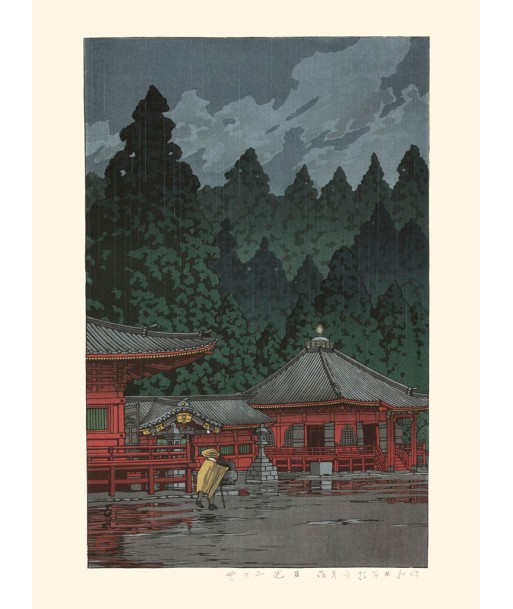 Pluie sur le Futatsudo à Nikko de Hasui Kawase | Reproduction Fine Art le concept de la Pate a emporter 