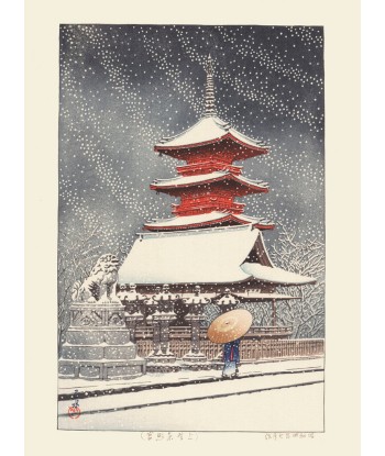 Le Temple Toshogu sous la Neige de Hasui Kawase | Reproduction Fine Art Fin de série