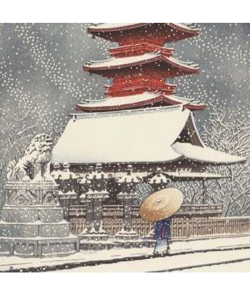 Le Temple Toshogu sous la Neige de Hasui Kawase | Reproduction Fine Art Fin de série