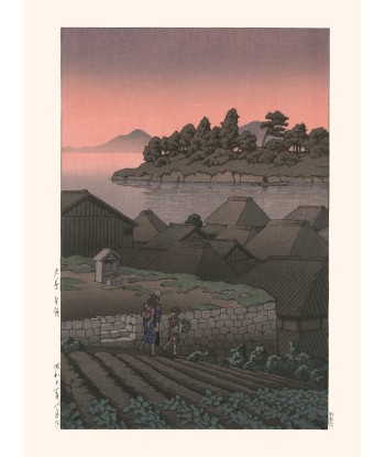 Coucher de Soleil sur Amakusa Honryo de Hasui Kawase | Reproduction Fine Art 2024