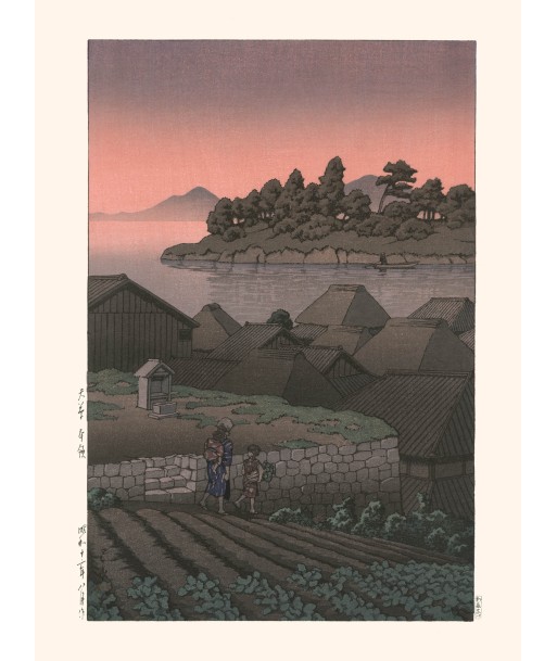 Coucher de Soleil sur Amakusa Honryo de Hasui Kawase | Reproduction Fine Art 2024