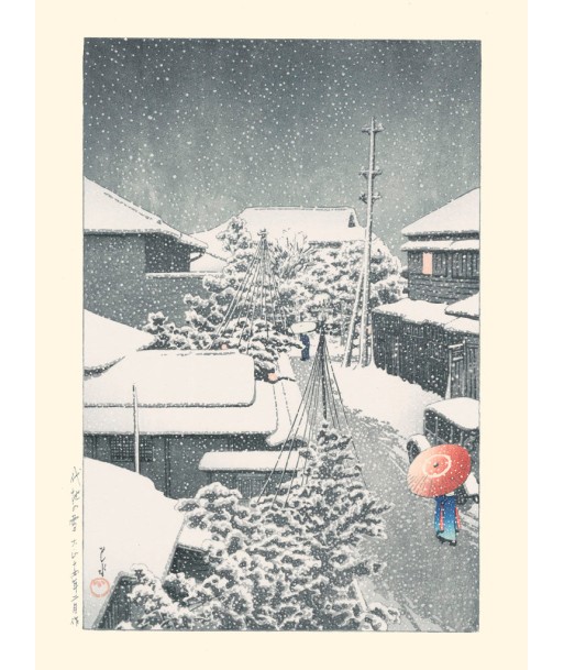 Neige à Daichi de Hasui Kawase | Reproduction Fine Art hantent personnes