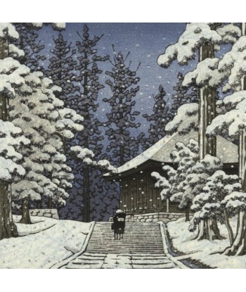 Neige sur le Konjikido de Hasui Kawase | Reproduction Fine Art meilleur choix